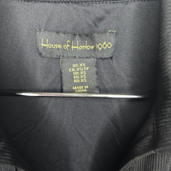 House of Harlow 1960 Black Collared Body Suit, Size XS - Picture 4 of 6